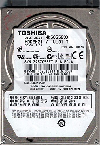 Toshiba MK5055GSX HDD2H21 V UL01 T Philippines 500GB SATA [並行輸入品](中古品)