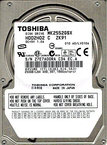 Toshiba MK2552GSX 250GB HDD2H02 C ZK91 JAPAN [並行輸入品] Amazon.com: Toshiba 250GB 2.5-inch SATA Laptop Hard Drive