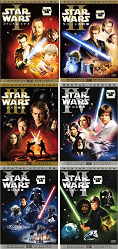 「非常に良い」スター・ウォーズ エピソード 1、2、3、4、5、6 [レンタル落ち] 全6巻セッ (中古品)