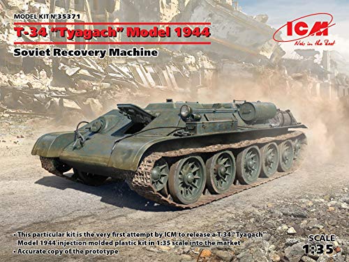 「未使用品」ICM 1/35 ソビエト軍 T-34 Tyagach 1944 戦車回収車 プラモデル 35371(中古品)