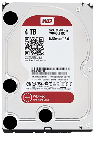 WD Red 4TB NAS Hard Disk Drive - 5400 RPM Class SATA 6 Gb/s 64MB Cache(中古品)