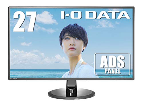 I-O DATA モニター 27インチ フレームレス ADS非光沢 スピーカー付 土日サ(中古品)