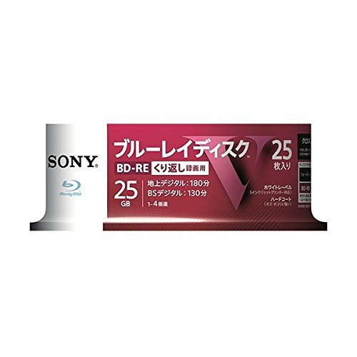 「ほぼ新品」ソニー ブルーレイディスク BD-RE 2倍速1層 Vシリーズ 25BNE1VLPP2 25枚入(中古品)