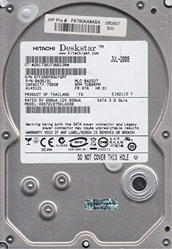 「非常に良い」HDS721075KLA330 Hitachi Deskstar 7K100 Hard Drive HDS721075KLA330 [並 (中古品)