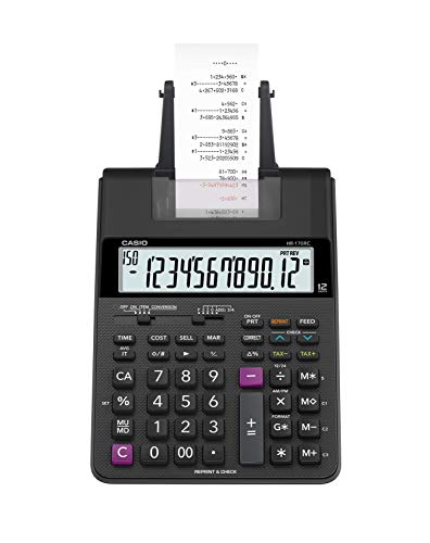 「非常に良い」カシオ プリンター電卓 デスクタイプ 12桁 HR-170RC-BK(中古品)