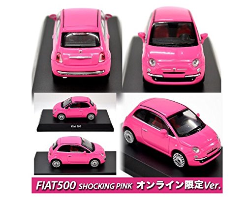 「ほぼ新品」京商 1/64 フィアット ミニカーコレクション ＦＩＡＴ ５００ ピンク オン (中古品)