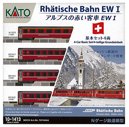 「未使用品」KATO Nゲージ アルプスの赤い客車 Ew I 4両基本セット 10-1413 鉄道模型 客(中古品)