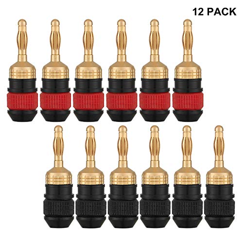 wgge wg-008?24?Kゴールド安全コネクターバナナプラグ 6 Pair (12 plugs ) (中古品)