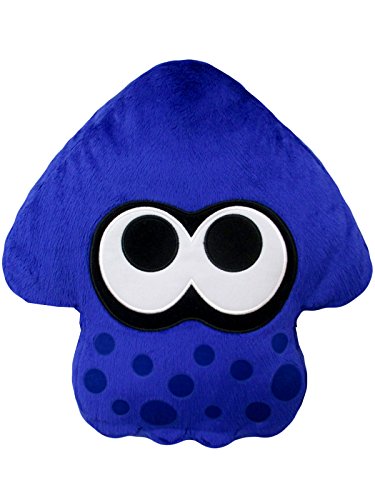 「非常に良い」Splatoon2クッション イカ(ブライトブルー) ぬいぐるみ  高さ35cm(中古品)