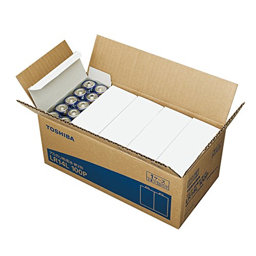 東芝 アルカリ乾電池 単2形1パック100本入り LR14L 100P(中古品)