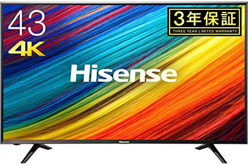 ダークブラウン 茶色 Hisense 液晶テレビ 43型 4K 送料込み HJ43N3000