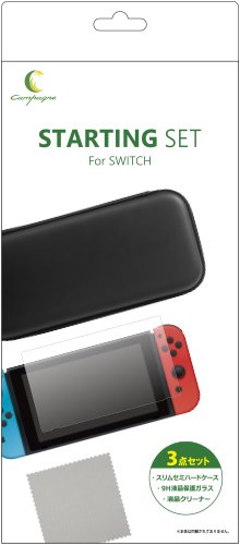 「未使用品」SWITCH用 スターティングセット ブラック(スリムセミハードケース(EVA)+9H (中古品)