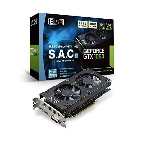 ELSA GeForce GTX 1060 6GB S.A.C R2 グラフィックスボード VD6415 GD1060-(中古品)