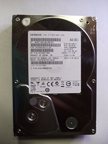 HITACHI/HP 647467-001 1TB SATA 7200RPM 3.5 32MB Hard Drive HDS721010CL(中古品)