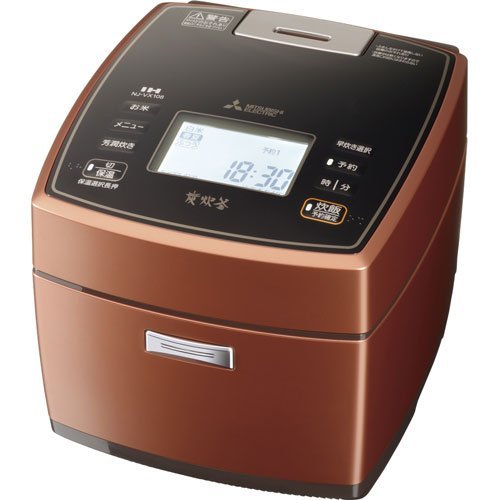 「非常に良い」三菱 IHジャー炊飯器（5.5合炊き）　アンバーオレンジMITSUBISHI　備長炭　(中古品)