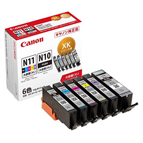 「未使用品」Canon 純正 インクカートリッジ XKI-N11XL(BK/C/M/Y/PB)+N10XL 6色マルチパ(中古品)