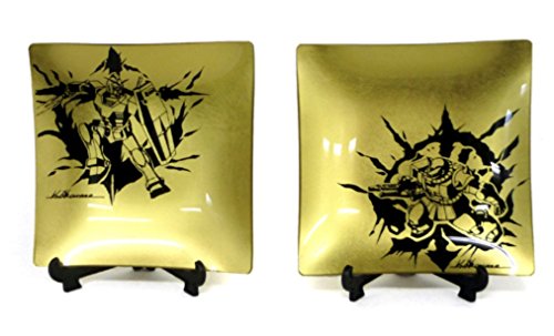 金箔ガラスプレート ガンダム&amp;シャア専用ザク ガンダムカフェ限定(中古品)