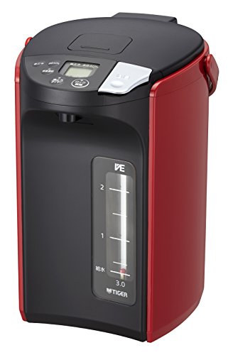 「非常に良い」タイガー 蒸気レス VE 電気 まほうびん とく子さん (3.0L) レッド PIP-A300(中古品)