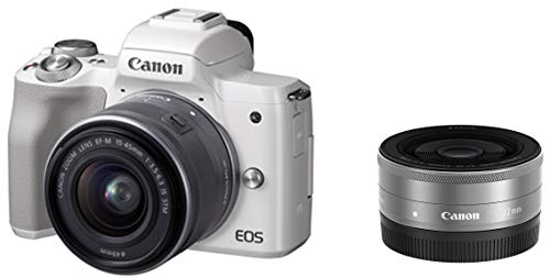 「ほぼ新品」Canon ミラーレス一眼 EOS Kiss M ホワイト ダブルレンズキット EF?M22mm F(中古品)