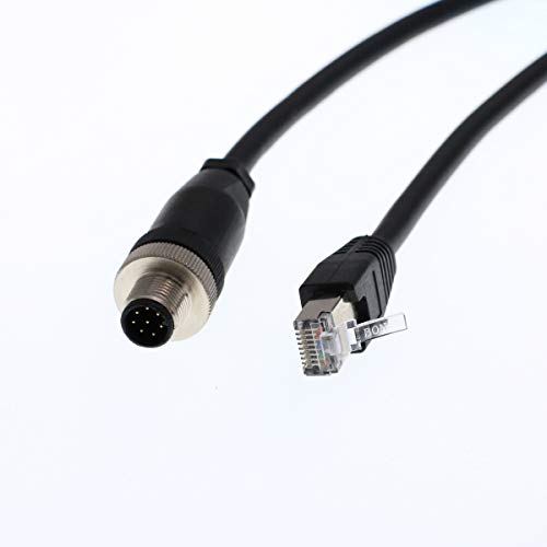 「非常に良い」DRRI M12 Aコード 8ピン オス - RJ45 イーサネット Cat6ケーブル コネック (中古品)