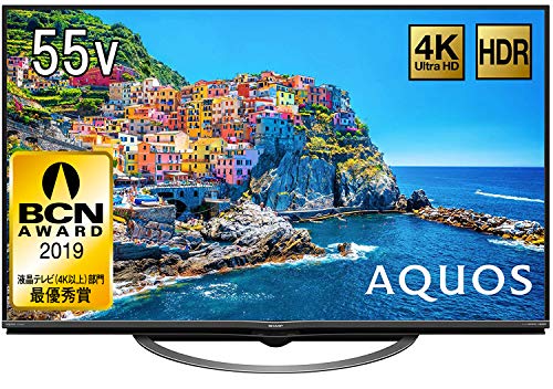 シャープ 55V型 液晶 テレビ AQUOS 4T-C55AJ1 4K Android TV 回転式スタン (中古品)