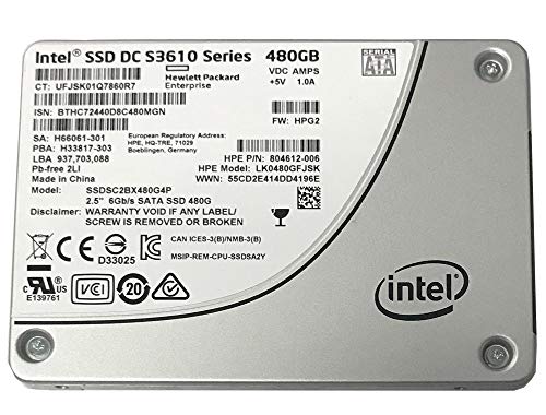 「未使用品」HP 804612???006インテルDC s3610シリーズ480?GB 2.5インチ7?mm SATA III M(中古品)