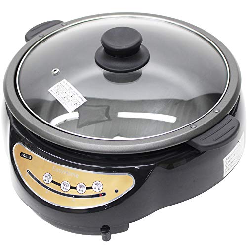 東京Deco 電気グリル鍋 2.8L 深型 脱着式 ガラス蓋 1200W 3〜4人用 鍋深さ8(中古品)