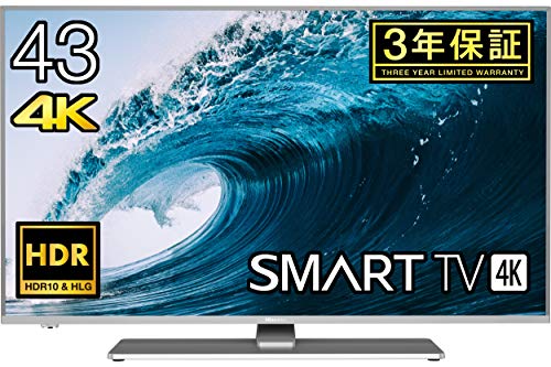ハイセンス Hisense 43V型 液晶 テレビ 43A6500 4K HDR対応 直下型LED 2018(中古品)
