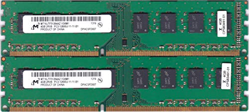Micron PC3-12800U (DDR3-1600) 4GB x 2枚組 合計8GB 240ピン DIMM デスク (中古品)