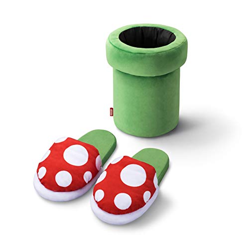 「未使用品」スーパーマリオ ホーム&パーティ ルームスリッパ(パックンフラワー/土管)(中古品)