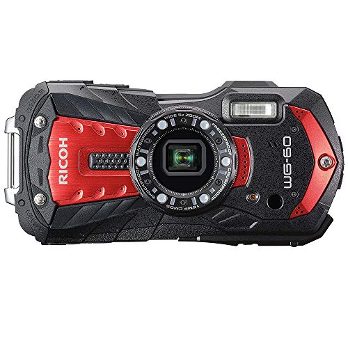 「非常に良い」RICOH WG-60 レッド 本格防水デジタルカメラ 14メートル防水 耐衝撃 防塵  (中古品)