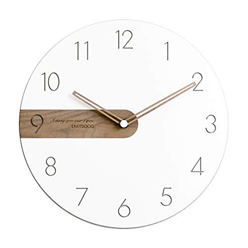 MOMAKQ 木製 壁掛け時計 静音 電池式 ウォールクロック 北欧 丸形 インテリ(中古品)の通販は 6,681円