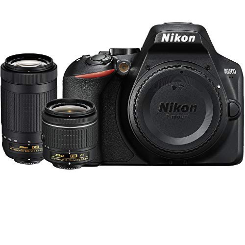 Nikon D3500 24.2MP デジタル一眼レフカメラ AF-P 18-55mm VRレンズ & 70-3(中古品)