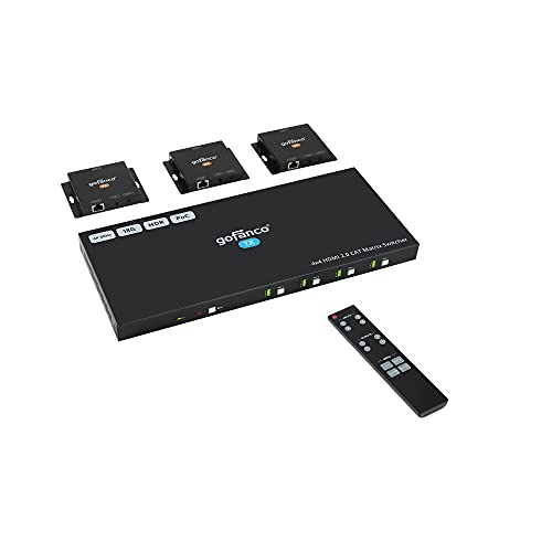 gofanco 4K 4x4 HDBaseT HDMI マトリックス - 4K/60Hz 4:2:0 4K/30Hz 1080p(中古品)