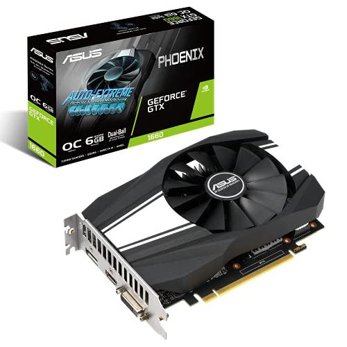 「未使用品」ASUSグラフィックカードPH-GTX1660-O6G（OC版、Nvidia GeForce GTX 1660、6(中古品)
