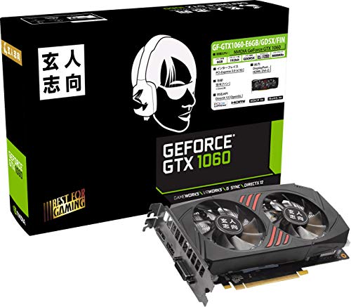 玄人志向 NVIDIA GeForce GTX 1060 搭載 グラフィックボード 6GB デュアル (中古品)