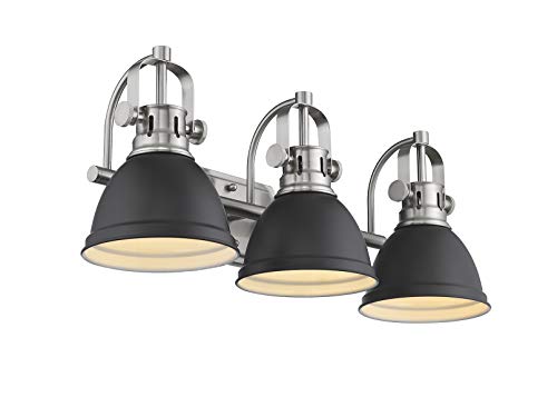 「ほぼ新品」Emliviar 3ライト バスルーム 化粧台 照明器具 ブラック(中古品)