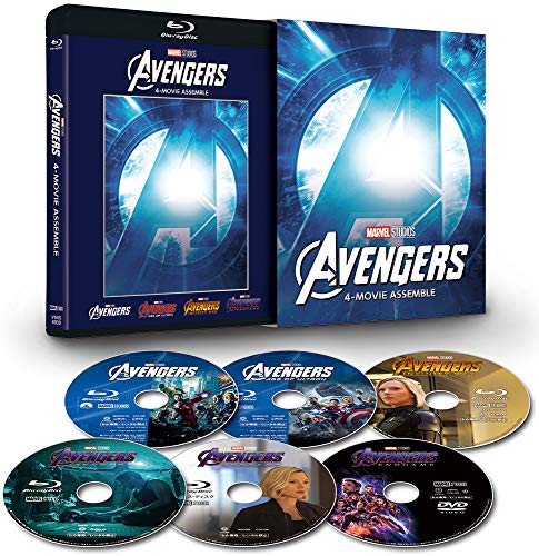 「ほぼ新品」アベンジャーズ：4ムービー・アッセンブル [ブルーレイ+DVD+デジタルコピー(中古品)