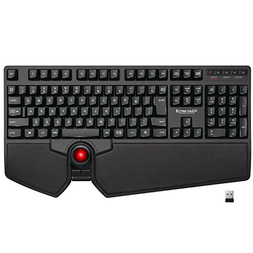 エレコム トラックボール付キーボード ワイヤレス (レシーバー付属) プレミ(中古品)