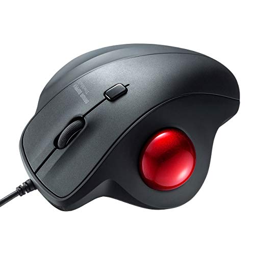 「ほぼ新品」サンワサプライ 有線トラックボール 静音 3ボタン 光学式 MA-TB128BK(中古品)