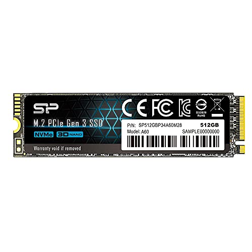 シリコンパワー SSD 512GB 3D TLC NAND M.2 2280 PCIe3.0×4 NVMe1.3 P34A6(中古品)