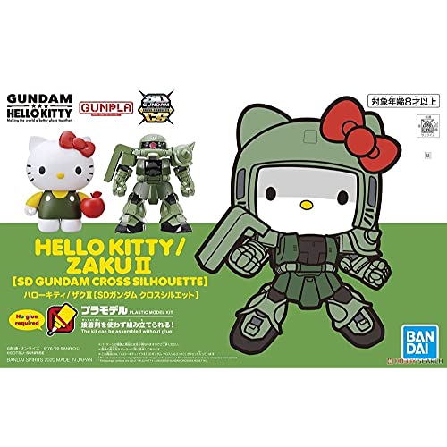 「未使用品」SDガンダムクロスシルエット ハローキティ/ザクII 色分け済みプラモデル 25(中古品)