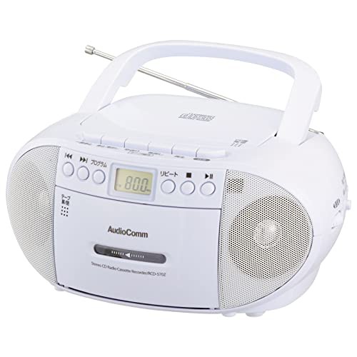オーム電機 AudioComm CDラジオカセットレコーダー ホワイト RCD-570Z-W 03(中古品)の通販はその他家電