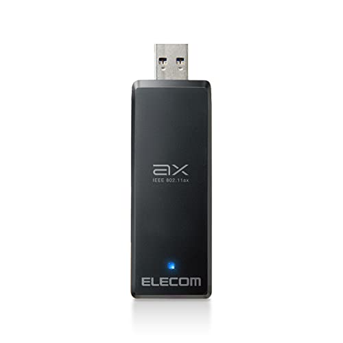 「ほぼ新品」エレコム 無線LANアダプタ— 子機 Wi-Fi6 11ax 1201Mbps USB3.0 MU-MIMO対 (中古品)