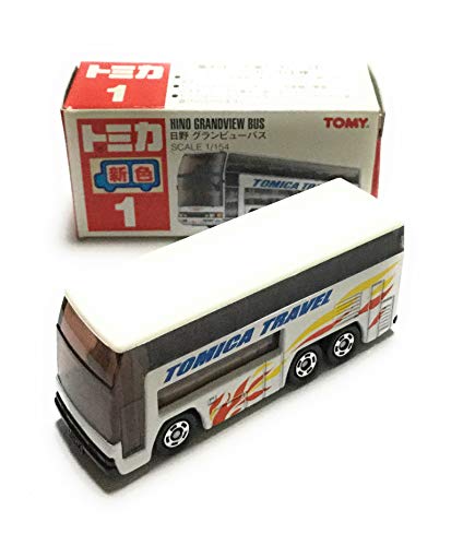 トミカ　赤箱　1　日野　グランビューバス　1/154　赤TOMYロゴ(未使用品)