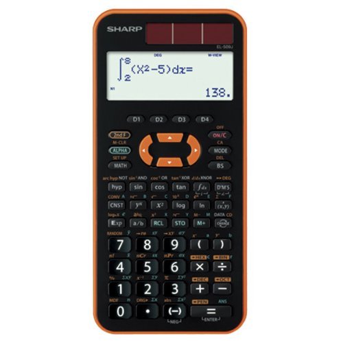 SHARP スタンダード関数電卓 ピタゴラス 384関数 オレンジ系 EL-509J-DX(中古品)