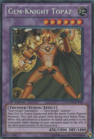 「ほぼ新品」遊戯王 英語版 Gem-Knight Topaz (HA05-EN021) - Hidden Arsenal(中古品)