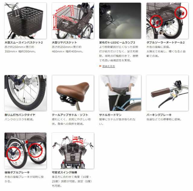 本物の Panasonic ビビライフ 電動アシスト三輪自転車 BE-ELR835