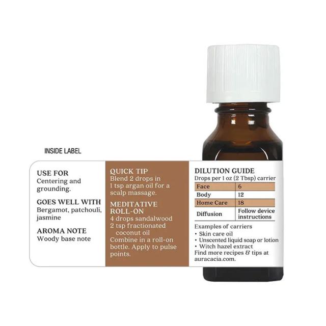 オーラカシア サンダルウッド エッセンシャルオイル 15ml (0.5 fl oz