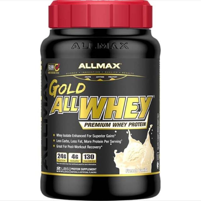 お取り寄せ オールマックス ゴールド オールホエイ プロテイン バニラ味 908g ALLMAX GOLD ALLWHEY Protein 2lbVanilla